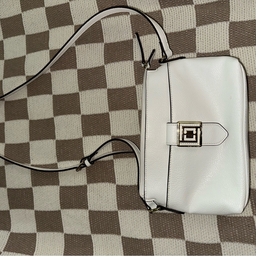 Liz Claiborne White Crossbody Bag with Black Accents